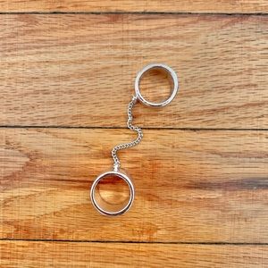 Silver ring with chain